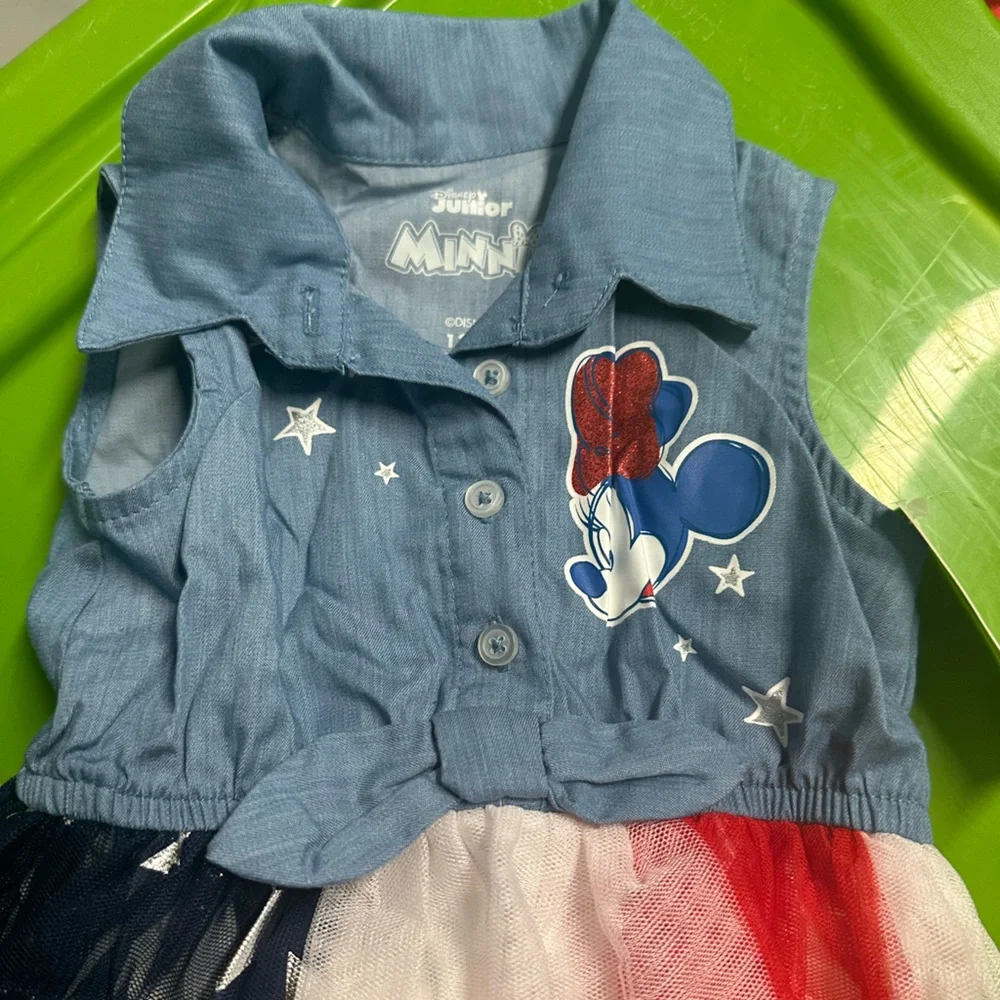 Disney Minnie Mouse Chambray Sleeveless Americana Dress